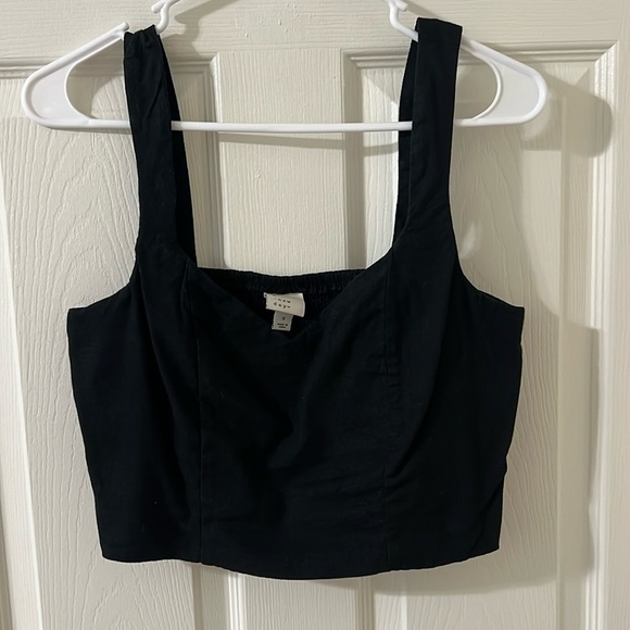 A New Day Black Tank Top with Crop Bustier Style - Picture 1 of 5